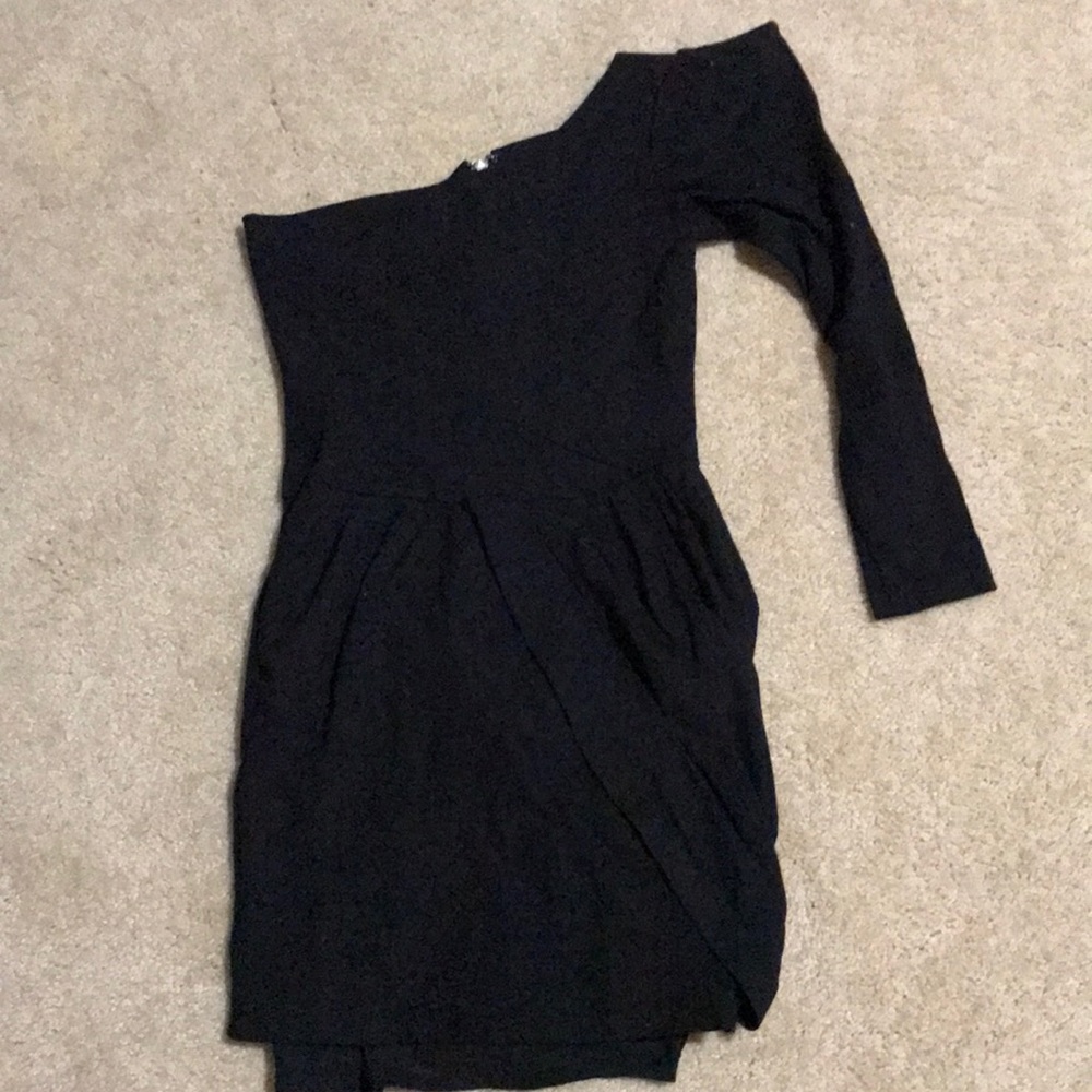 Size small black one shoulder dress by Bebe